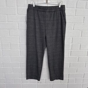 A New Day Plaid Pants Womens 14 Elastic Waist Pull On Pockets